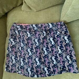 Navy Blue Patterned Women's Skirt